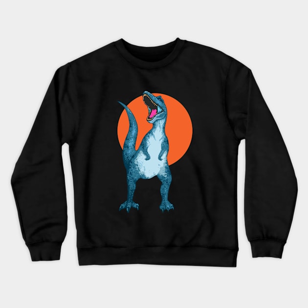 Dinosaur Retrowave Crewneck Sweatshirt by IndieTeeshirt